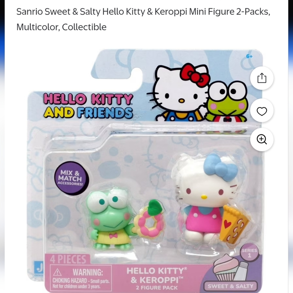 NIB Sanrio Sweet & Salty Hello Kitty & Keroppi Mini Figure 2-Packs, Collectable